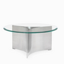 Arc Bijzettafel Medium staal, glas top