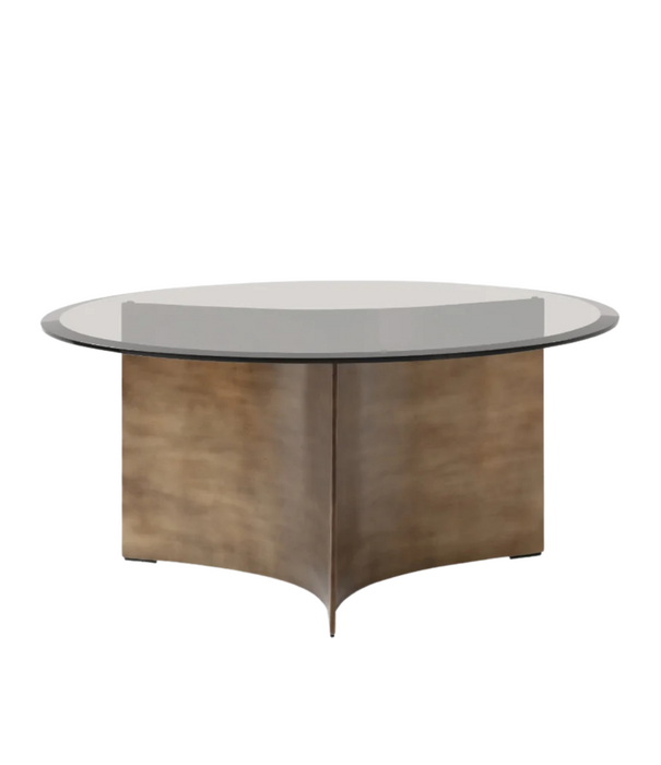 Wendelbo Arc Bijzettafel Medium staal, glas top