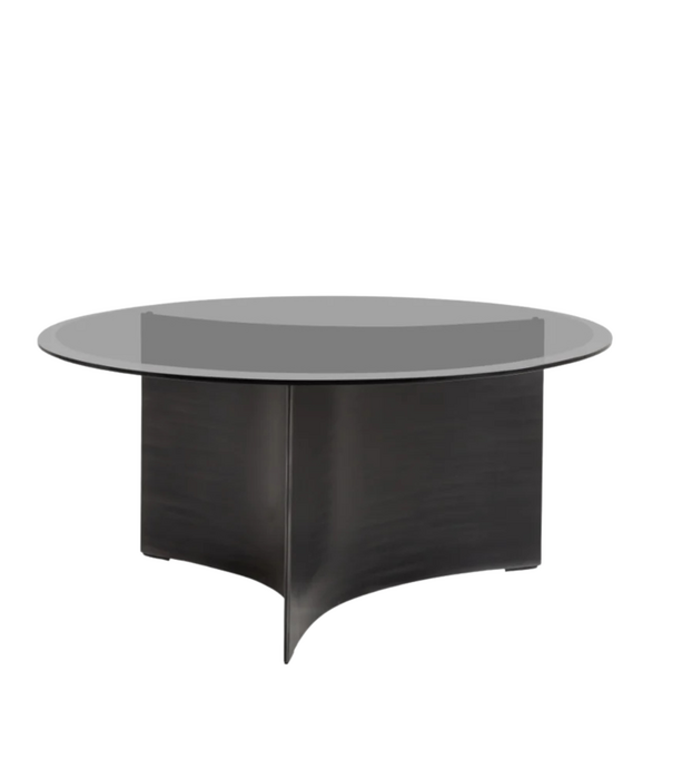 Wendelbo Arc Bijzettafel Medium staal, glas top