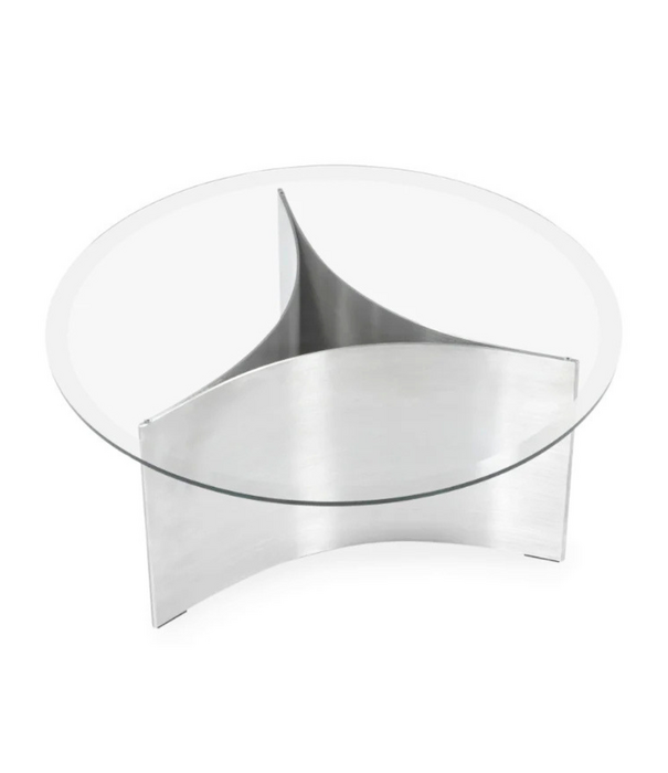 Wendelbo Arc Side Table Medium steel, glass top