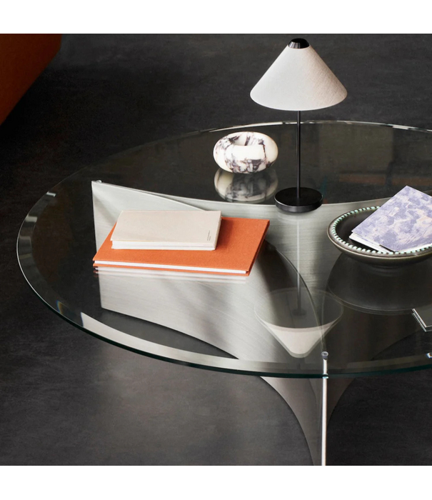 Wendelbo Arc Sofa Table Large steel, glass top