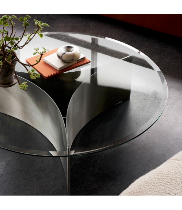 Wendelbo Arc Sofa Table Large steel, glass top