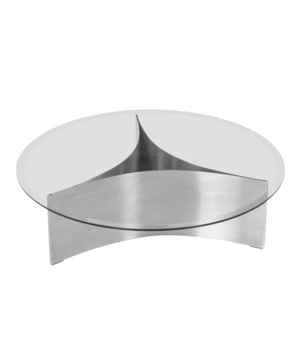 Wendelbo Arc Salontafel Large staal, glas top