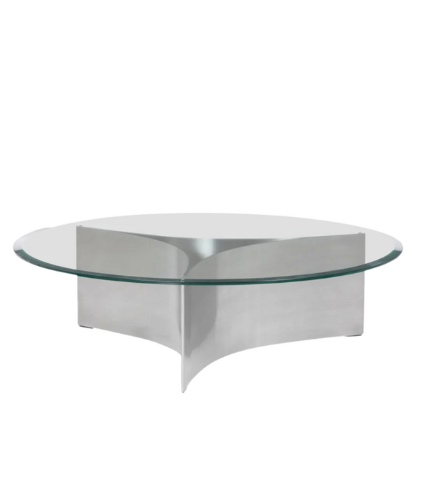 Wendelbo Arc Salontafel Large staal, glas top
