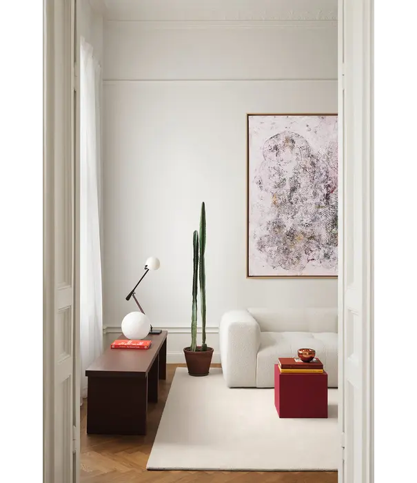 Layered  Solid Wool  Wool Rug - Bone White
