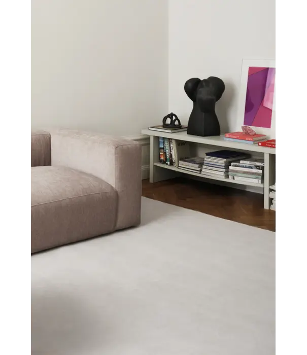Layered  Solid Wool  Wool Rug - Bone White