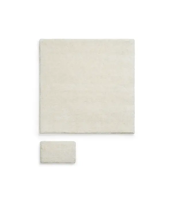 Layered  Solid Wool  Wool Rug - Bone White