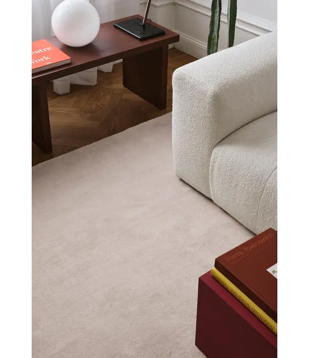 Layered  Solid Wool  Wool Rug - Oatmeal