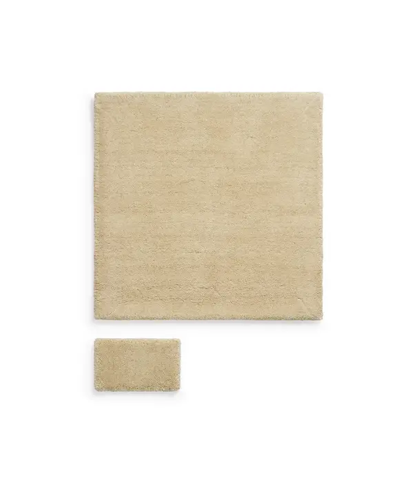 Layered  Solid Wool  Wool Rug - Soft Yellow