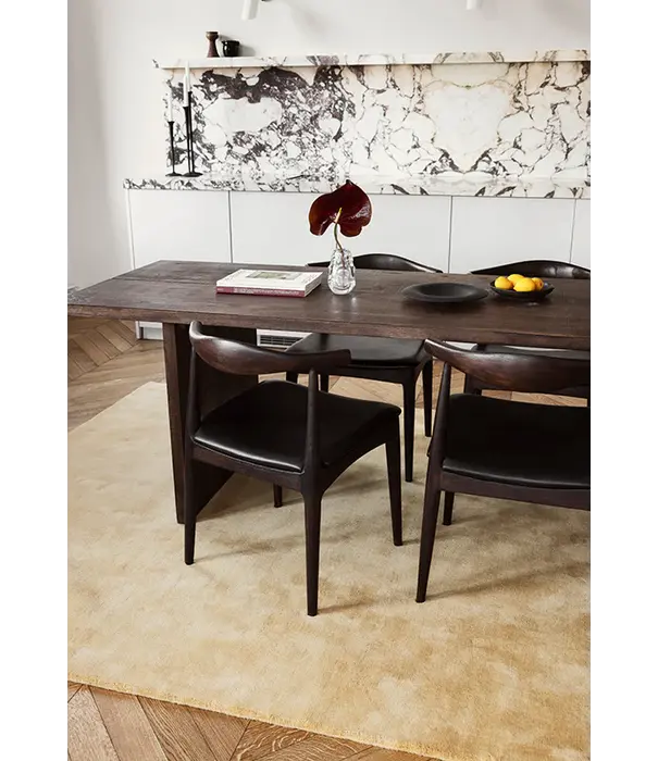 Layered  Solid Wool  Wool Rug - Harvest Yellow