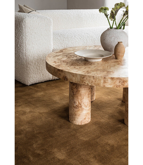 Layered  Solid Wool  Wool Rug - Ochre