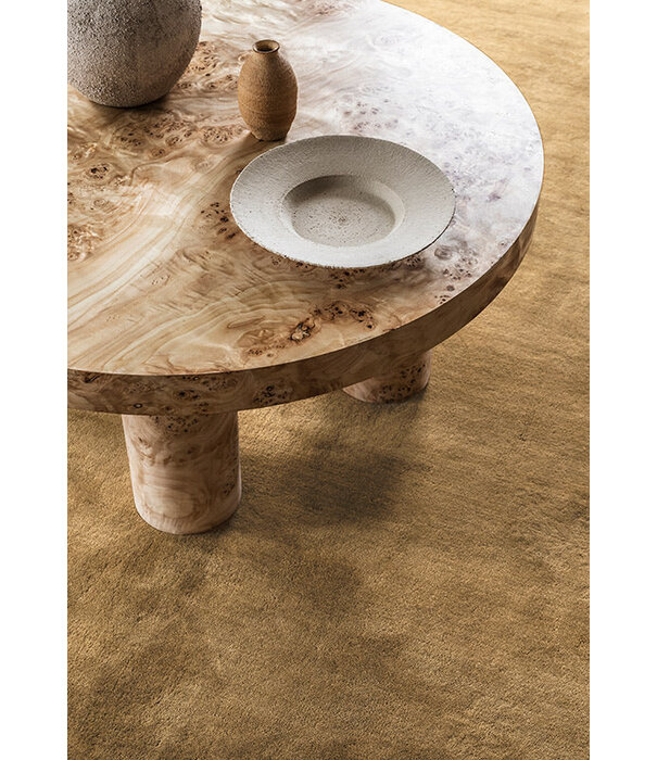 Layered  Solid Wool  Wool Rug - Ochre