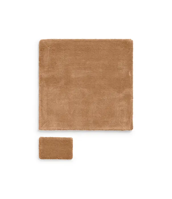 Layered  Solid Wool  Wool Rug - Caramel
