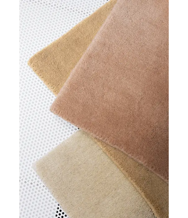 Layered  Solid Wool  Wool Rug - Caramel