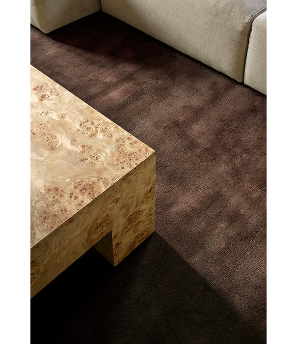 Layered  Solid Wool  Wool Rug - Chicory Coffee