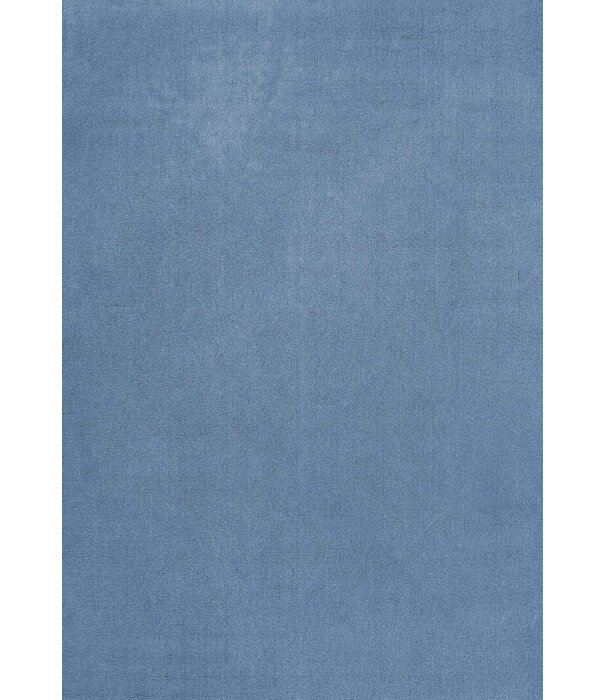 Layered  Solid Wool  Wool Rug - Cornflower Blue