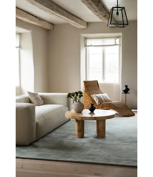 Layered  Solid Wool  Wool Rug - Sage