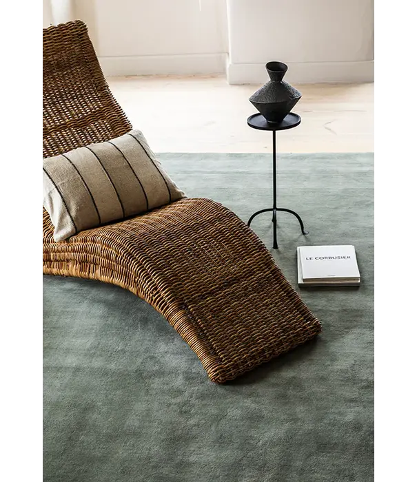 Layered  Solid Wool  Wool Rug - Sage