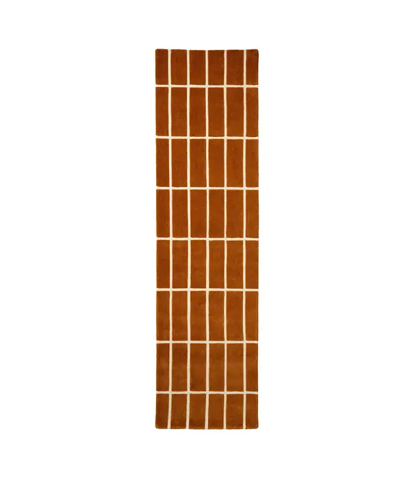 Marimekko Tiiliskivi loper, brown 70 x245 cm