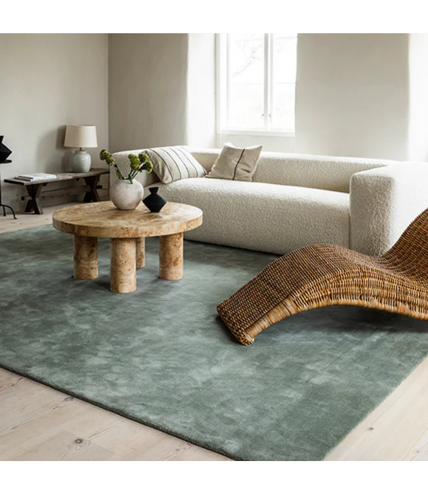 Layered  Solid Wol Vloerkleed - Sage