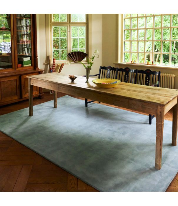 Layered  Solid Wool Rug - Blue Clair