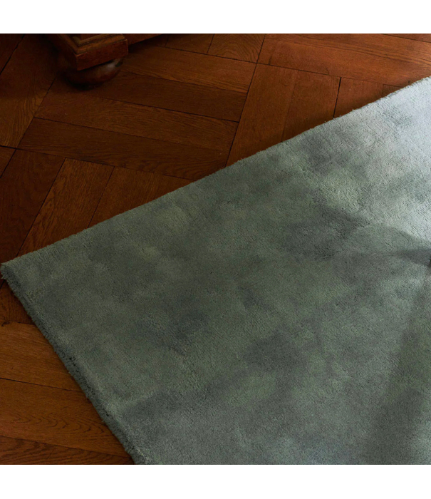 Layered  Solid Wool  Wool Rug - Blue Clair