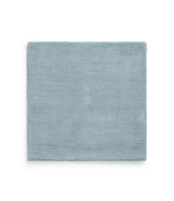 Layered  Solid Wool Rug - Blue Clair