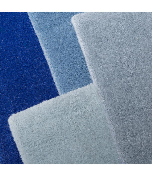 Layered  Solid Wool Rug - Cornflower Blue