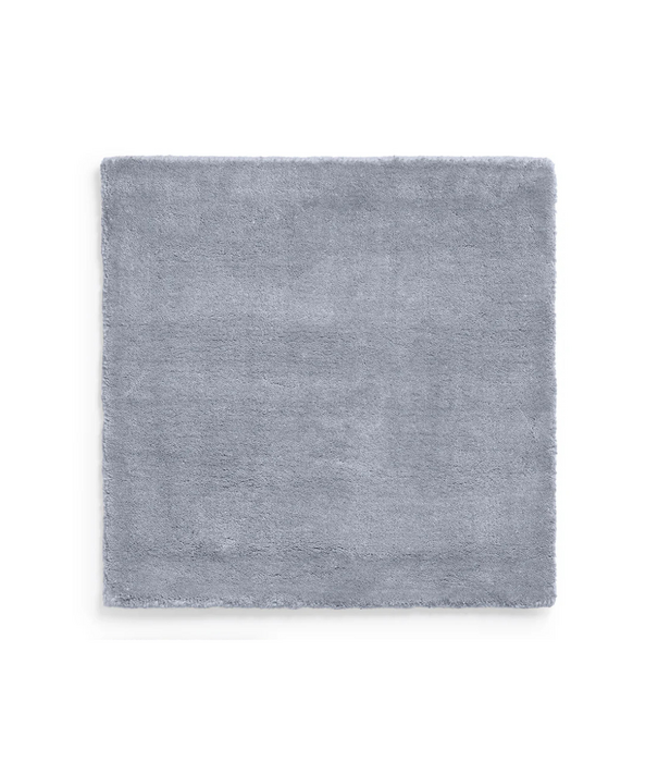 Layered  Solid Wool  Wool Rug - Sky Blue