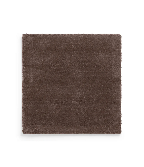 Layered  Solid Wool  Wool Rug - Chicory Coffee