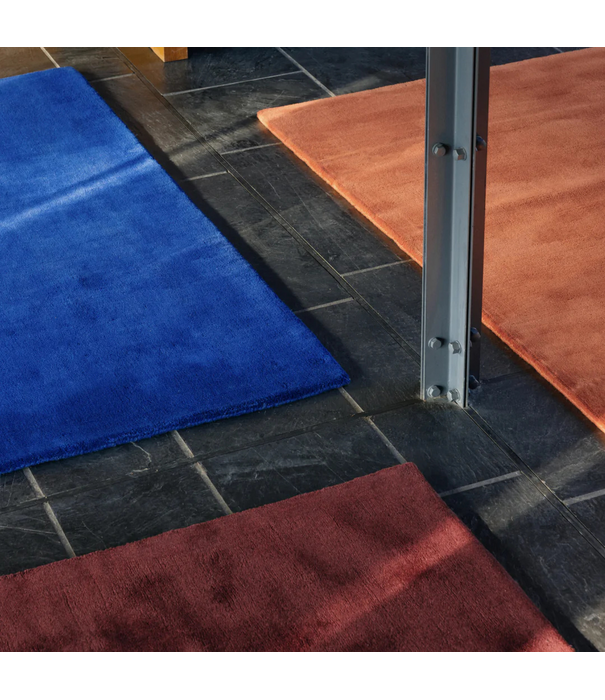 Layered  Solid Wool  Wool Rug - Ruby Red
