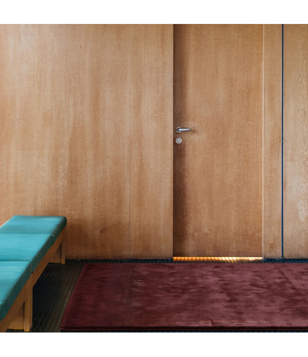 Layered  Solid Wool Rug - Ruby Red