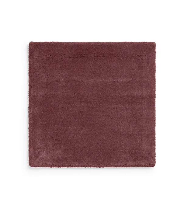 Layered  Solid Wool Rug - Ruby Red