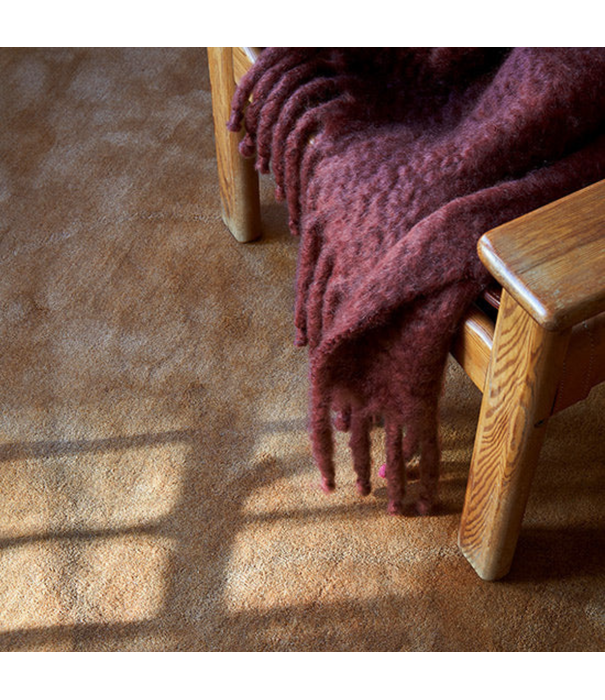 Layered  Solid Wool Rug - Caramel