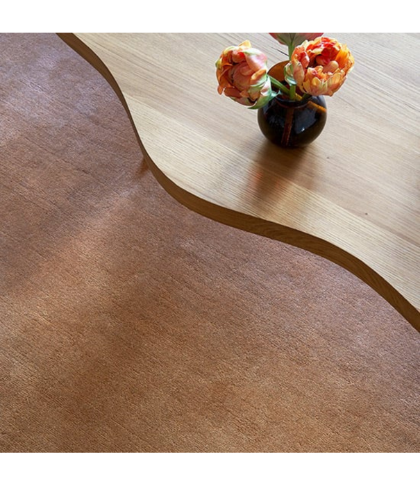 Layered  Solid Wool Rug - Caramel
