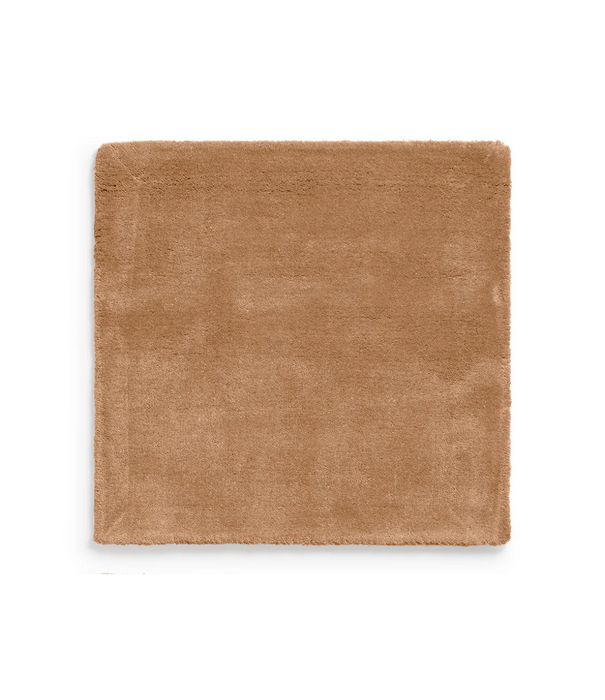 Layered  Solid Wool Rug - Caramel