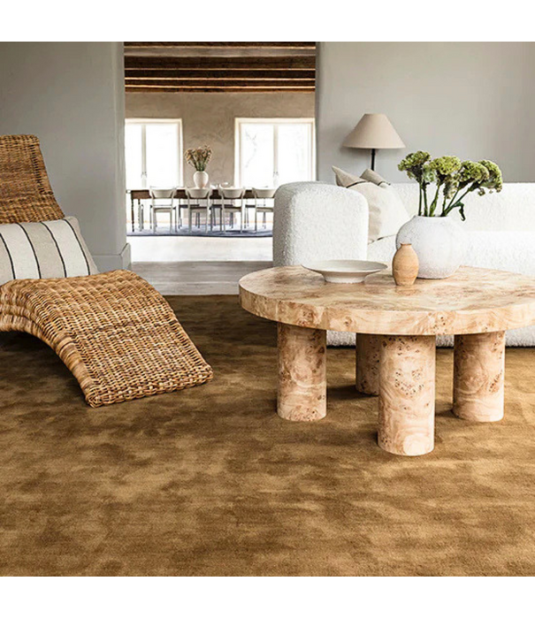 Layered  Solid Wool  Wool Rug - Ochre
