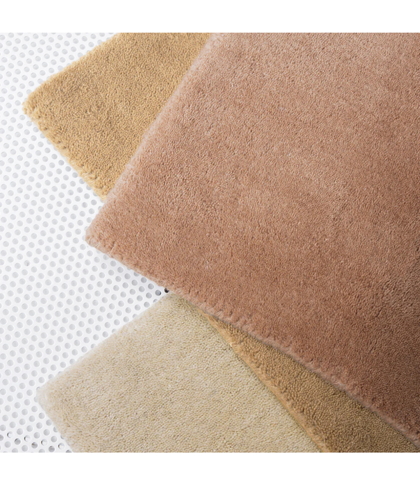 Layered  Solid Wool  Wool Rug - Ochre