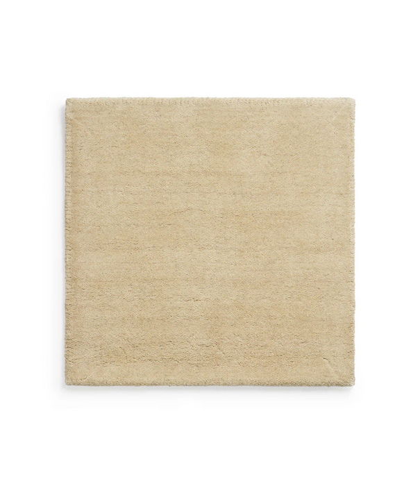 Layered  Solid Wool Rug - Soft Yellow