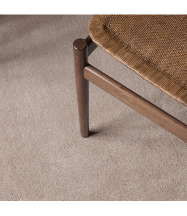 Layered  Solid Wool Rug - Oatmeal