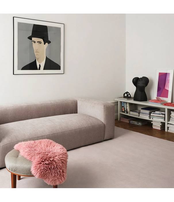 Layered  Solid Wool Rug - Oatmeal