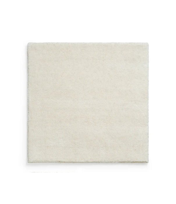 Layered  Solid Wool Rug - Bone White