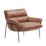 Duvet Lounge Stoel zwart staal, Parma leer cognac