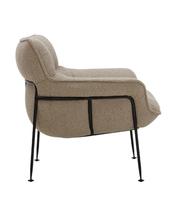 Wendelbo Duvet Lounge Stoel zwart staal, Cuddle 4 sand