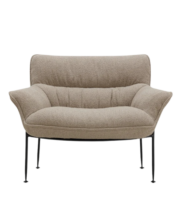 Wendelbo Duvet Lounge Stoel zwart staal, Cuddle 4 sand