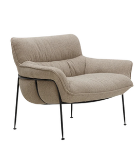 Duvet Lounge Stoel zwart staal, Cuddle 4 sand