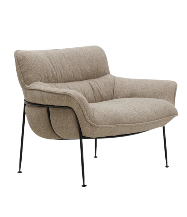 Wendelbo Duvet Lounge Stoel zwart staal, Cuddle 4 sand