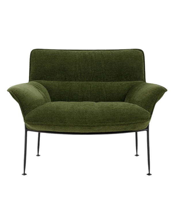 Wendelbo Duvet Lounge Stoel zwart staal, Zest 6 green