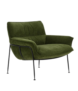 Duvet Lounge Chair black steel, Zest 6 green