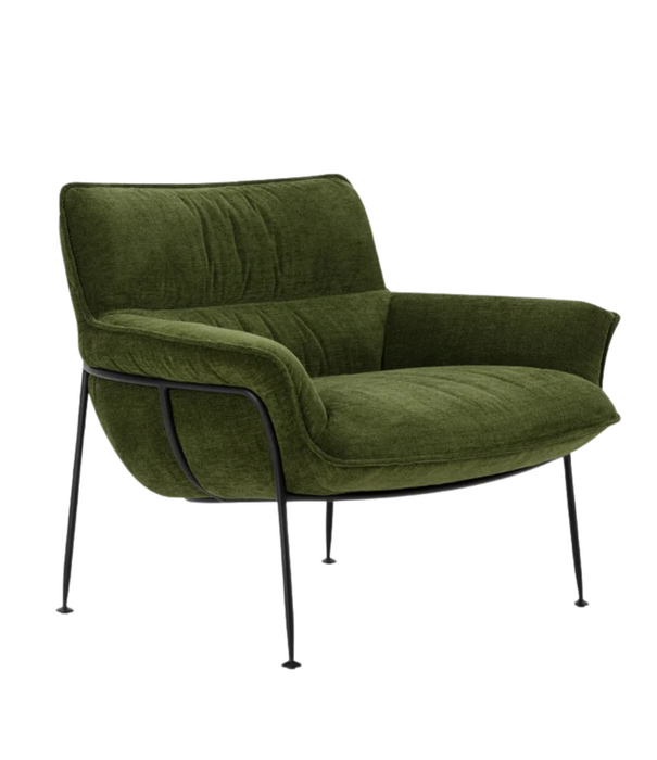 Wendelbo Duvet Lounge Stoel zwart staal, Zest 6 green